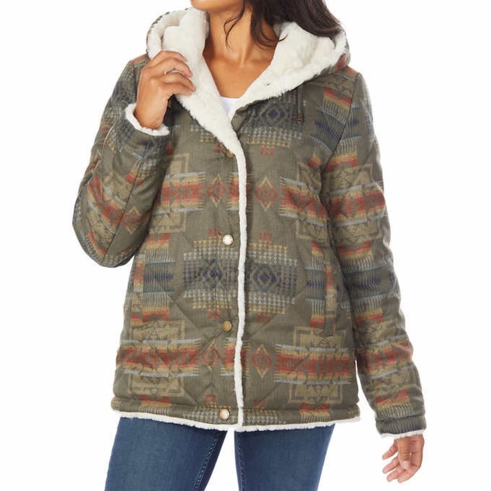 Pendleton Reversible Faux Fur Printed Coat